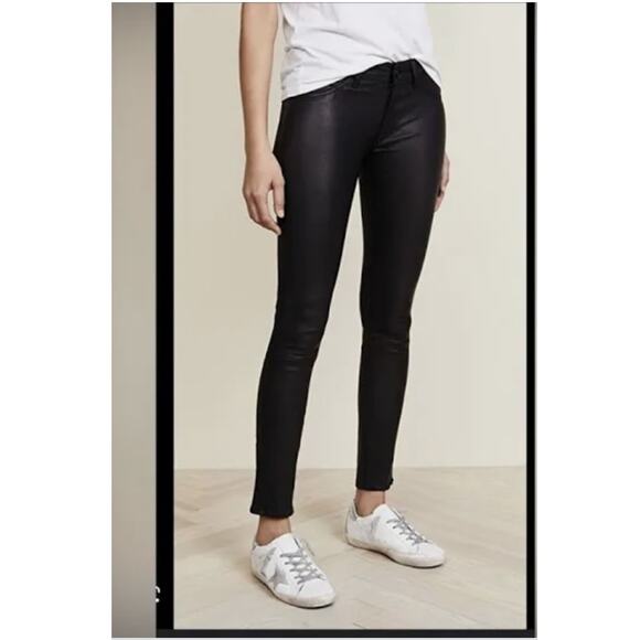 DL 1961 Emma Black Leather Skinny Pants 28 - Picture 1 of 12